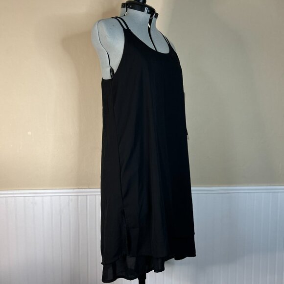 CECICO Black Layered Georgette Slip Dress | Size Small - Picture 2 of 9